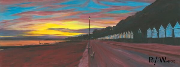 Bournemouth Beach Hut Sunset – Original Painting