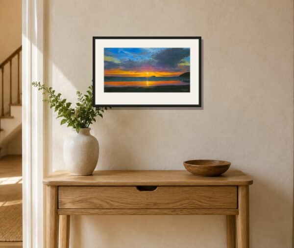 pbw-brean-down-sunset-print-framed-room.jpg Brean Down Sunset – Fine-Art Giclée Print