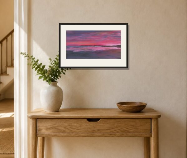 pbw-crimson-sunset-over-studland-print-framed-room.jpg Crimson Sunset Over Studland – Fine-Art Giclée Print