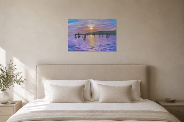 Paddleboarding at Kimmeridge Bay – Original Painting